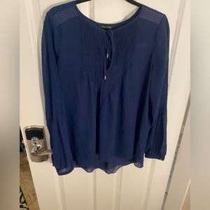 White House black market navy blue blouse